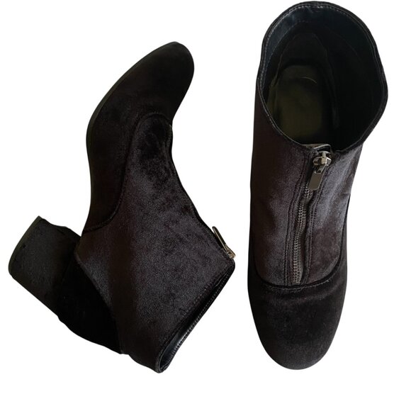 Circus By Sam Edelman Black Velvet Ankle Boots Sz 10 - Picture 6 of 13